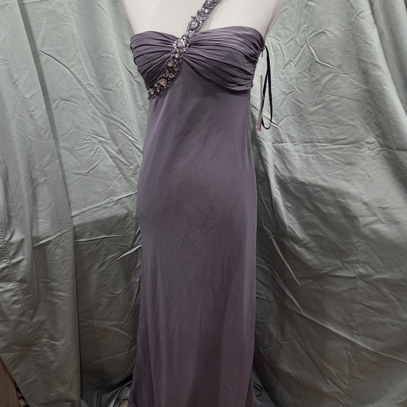 NWT Morgan & Co. One-Shoulder Dress in Slate - Picture 2 of 4